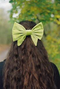 Bow Barrette - Lima - Lime Green