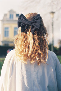 Bow Barrette - London - Denim Blue