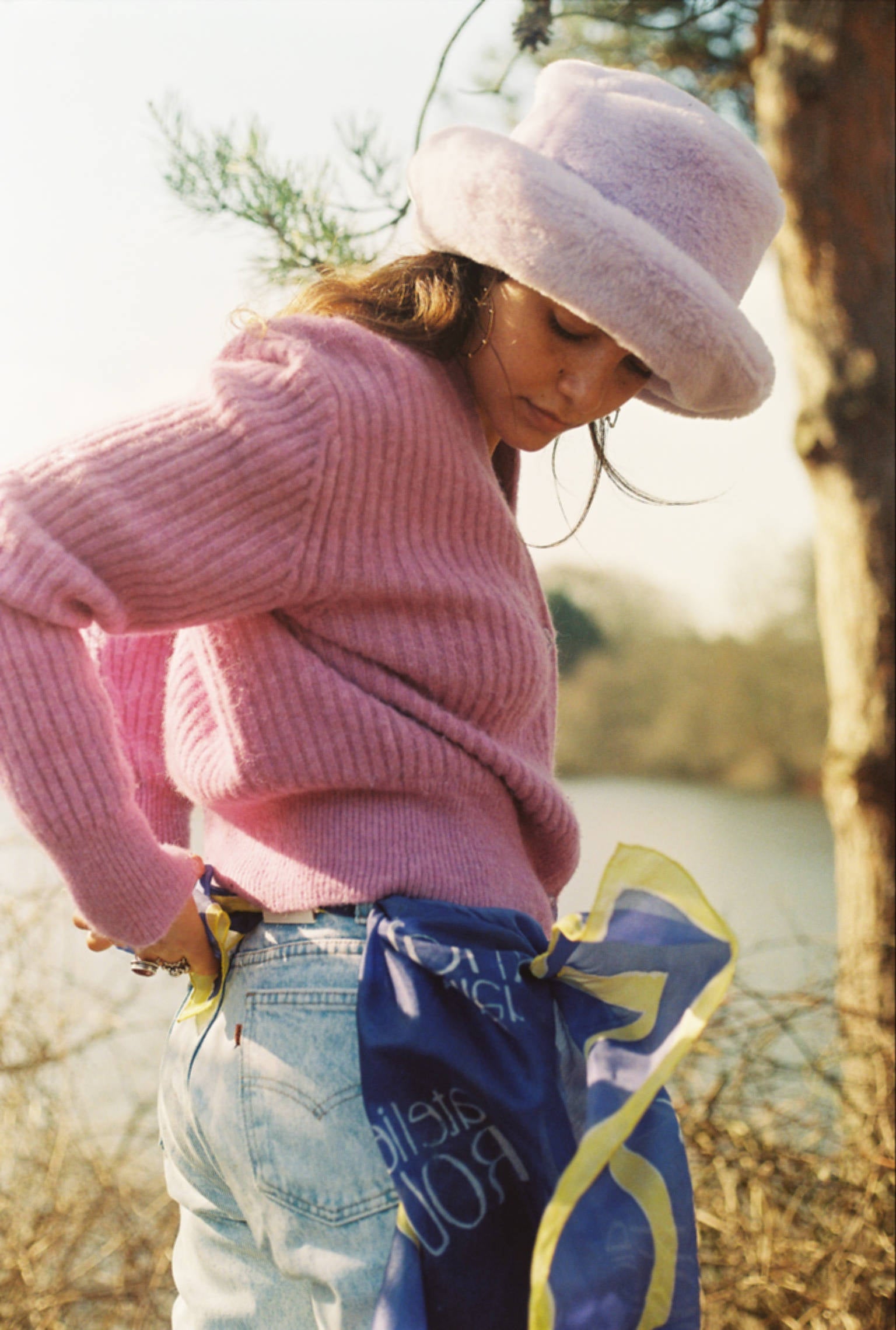 Furry Bucket Hat - Lilac