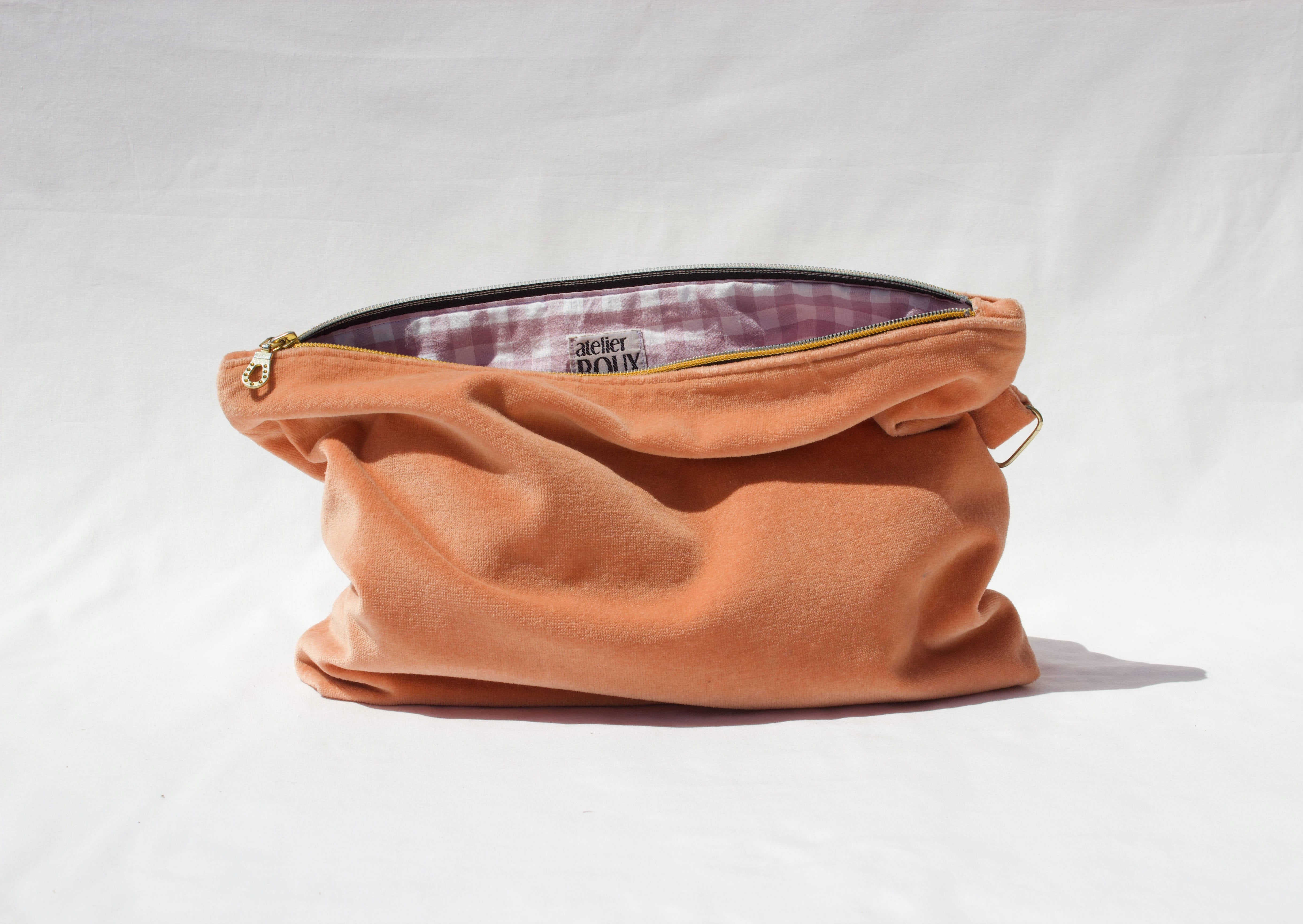 Clutch Bag (laptop fits) - Peach Velvet