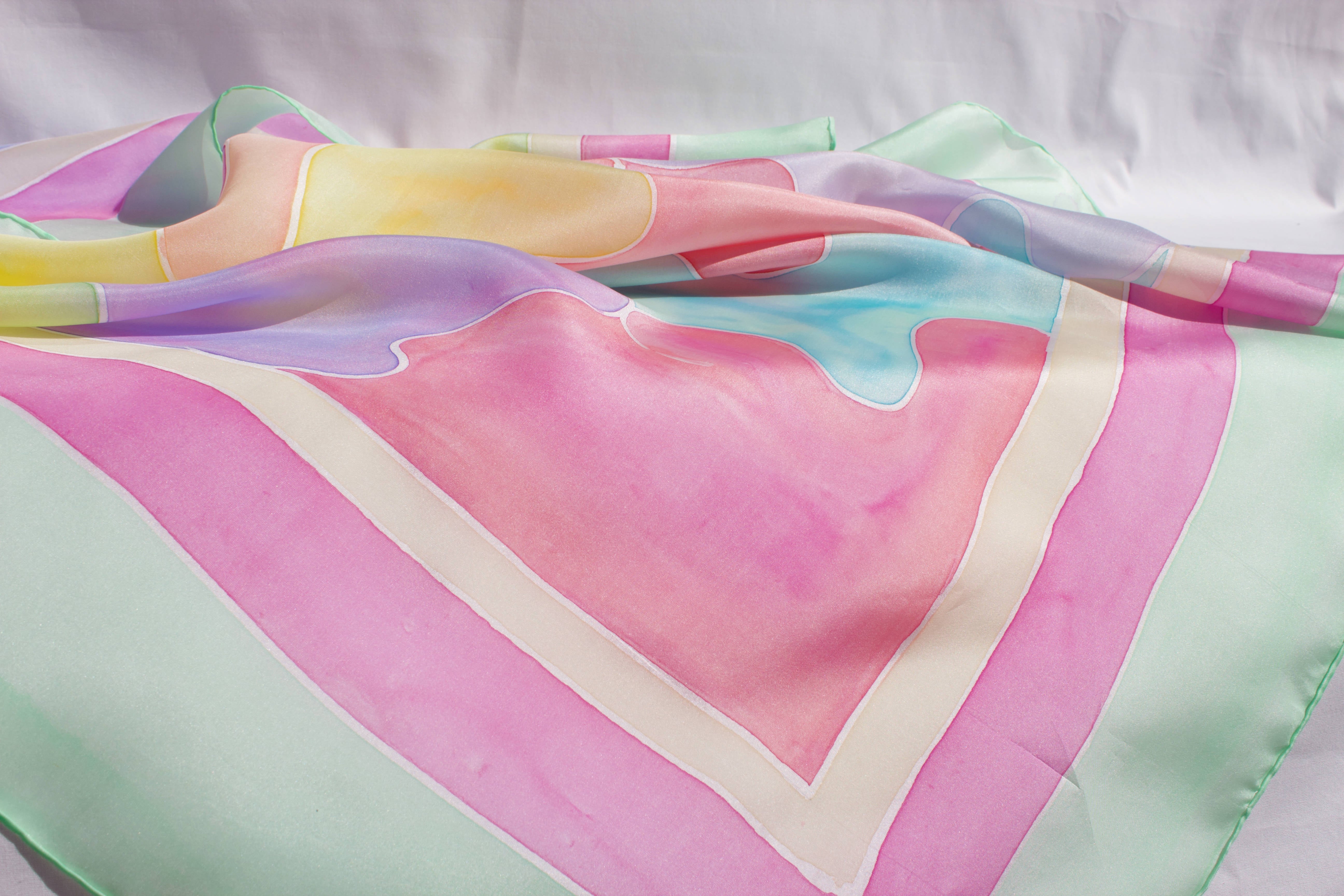 Silk Scarf - Psychedelic Rainbow