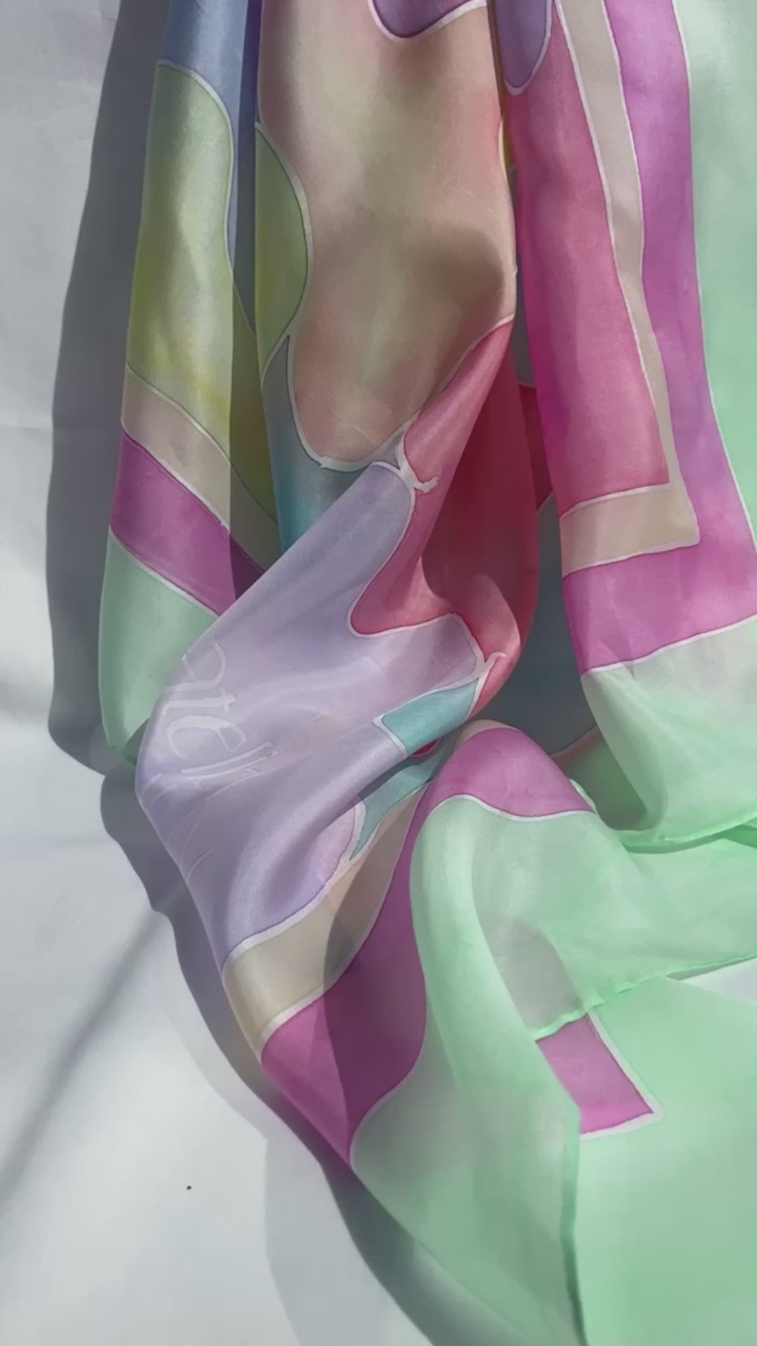 Silk Scarf - Psychedelic Rainbow